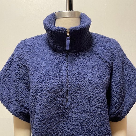 Cozy Teddy Bear Sherpa Poncho – Navy Blue NWT - Picture 7 of 10